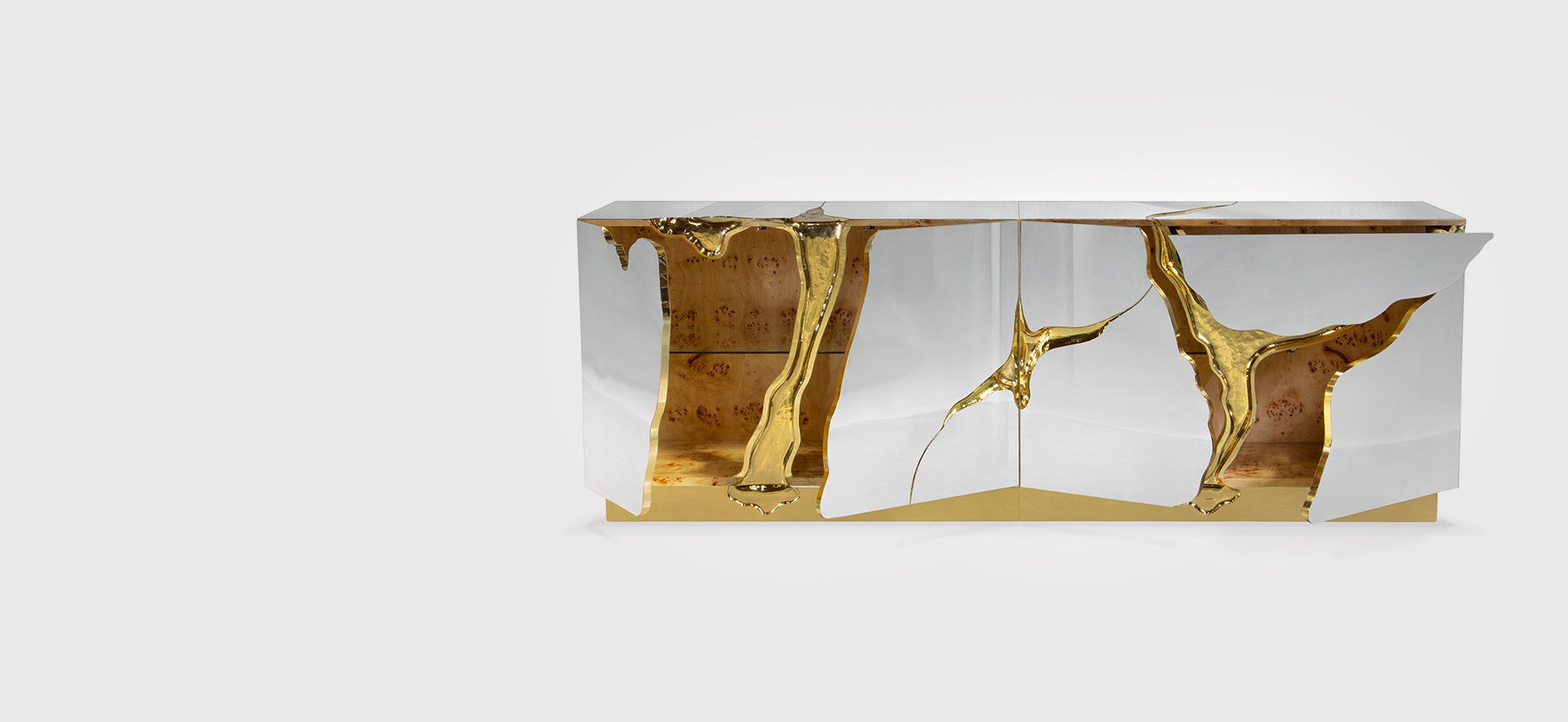Lapiaz Mirror Gold Sideboard