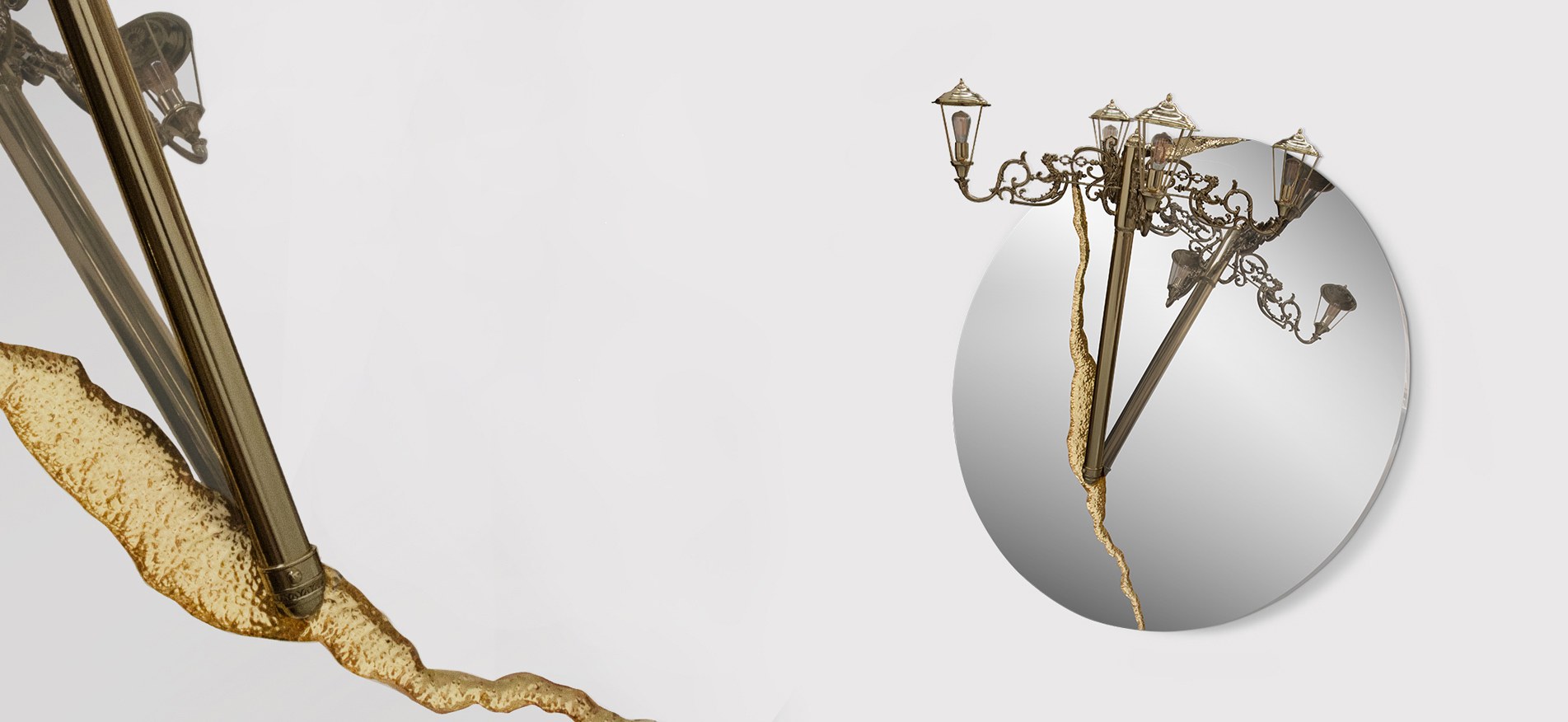 Lumiere Sculptural Gold Mirror