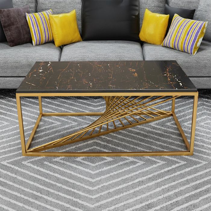 Spiral Center Table-MS Matte Golden — SS gold banquet furniture, Fusion Lahore